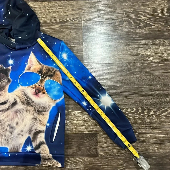 Girls cat galaxy hooded sweatshirt - Picture 9 of 10